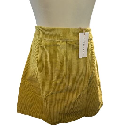 Moon River Lulu's Corduroy Zipper Skirt, 90's, Y2K, Chartreuse, NWT, Size L - Picture 5 of 8